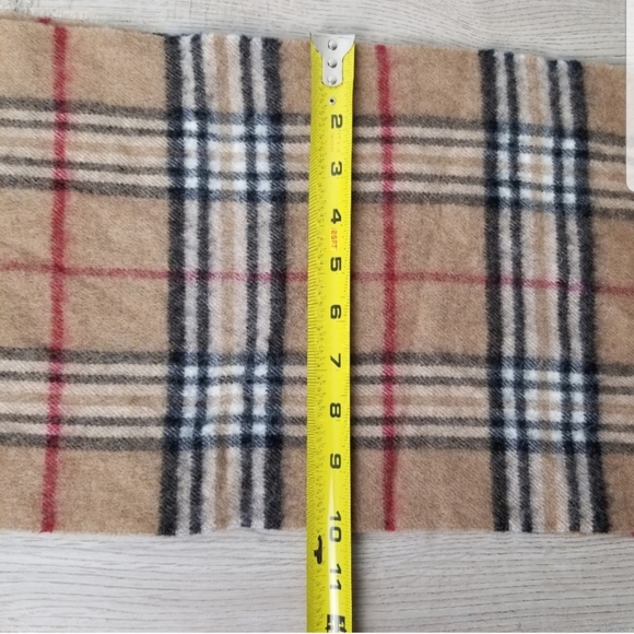 Valentin Fraas 100% pure lamb's wool brown plaid fringe scarf - Picture 9 of 9